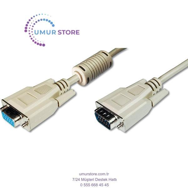Digitus AK-310200-018-E 1.8 mt VGA To VGA Erkek-Dişi AWG28/30 3CF7C Bej Görüntü Kablosu - Image 1