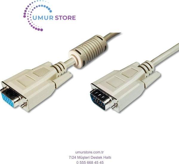 Digitus AK-310200-018-E 1.8 mt VGA To VGA Erkek-Dişi AWG28/30 3CF7C Bej Görüntü Kablosu - Image 1