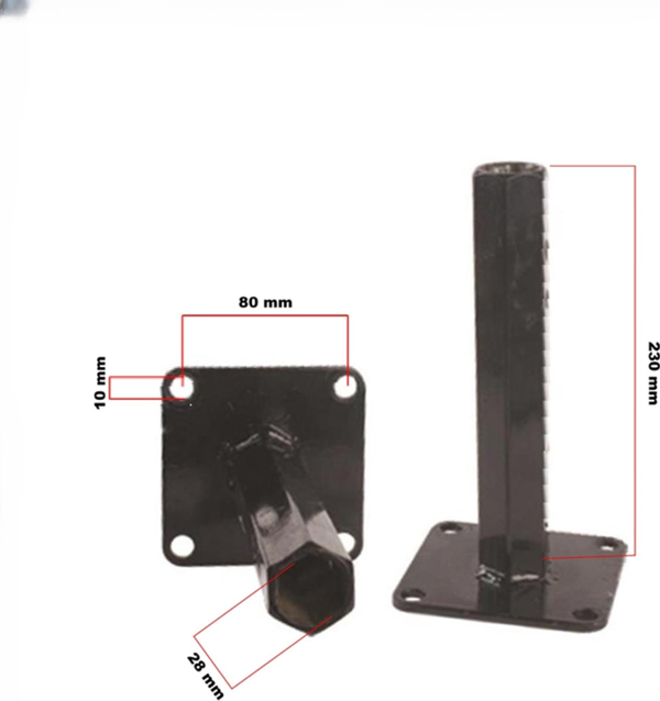 bluebee C08 27x250mm Altıgen Siyah Çapa Makinesi Sağ Sol Teker Aks Mili - Image 1