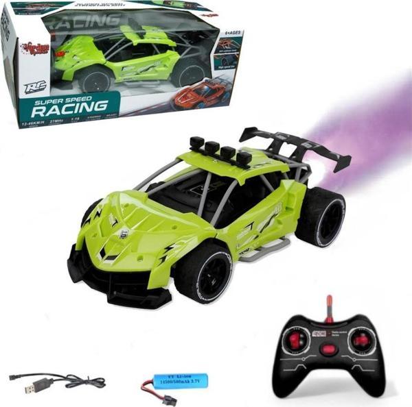 Uzaktan Kumandalı Yeşil Şarjlı 1:16 Duman Efektli Oyuncak Araba CD8208A - Image 1