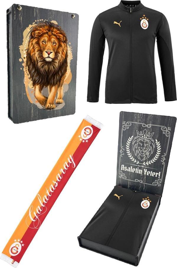 Galatasaray Orijinal Lisanslı 5 Yıldızlı A Takım Tam Fermuarlı Antrenman Üst Siyah Sweat  - Image 1