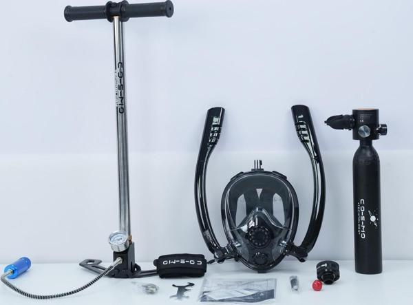 Cosmo Technology Taşınabilir Dalış Seti – Doldurulabilir Mini Tüp ve Şnorkel Maskesi - Image 1