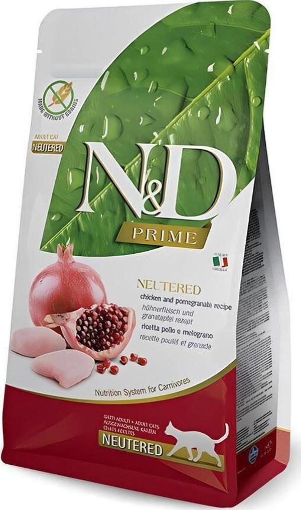 N&D Prime Tahılsız Tavuk ve Narlı  10 kg Kısırlaştırılmış Kedi Maması - Image 1