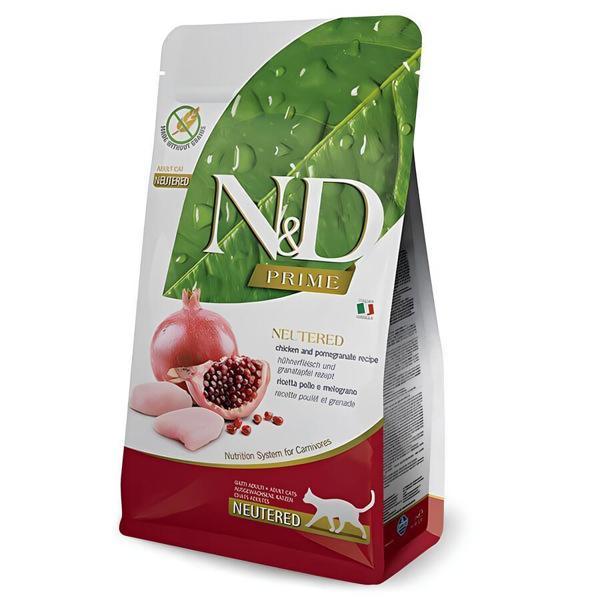 N&D Prime Tahılsız Tavuk ve Narlı Kısırlaştırılmış 10 kg Kedi Maması - Image 1