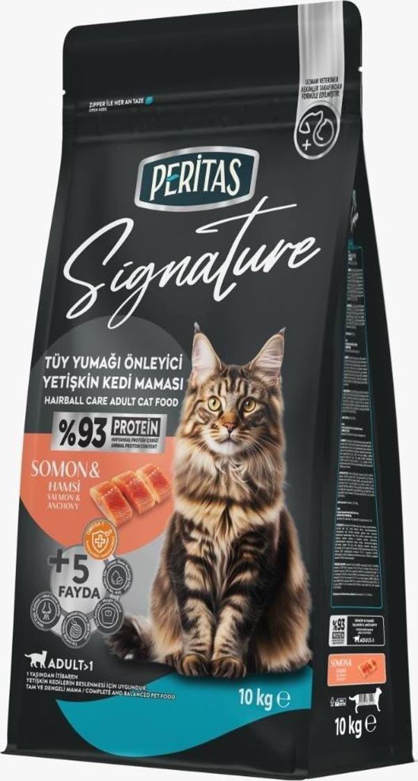 Signature Somonlu Yetişkin Hairball (Tüy Yumağı Önleyici) Kedi Maması 10 Kg - Image 1