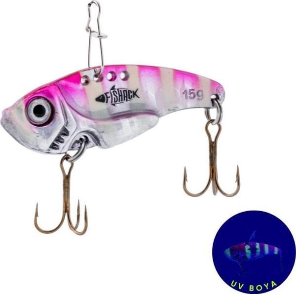 Vibrasyon Yem - LRF/Spin Jig - Fishack VibraX - 15g 55mm - Rose Glow - UV Boyalı - Image 1