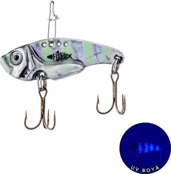 Vibrasyon Yem - LRF/Spin Jig - Fishack VibraX - 7g 40mm - Phantom Flash - UV Boyalı - Image 1