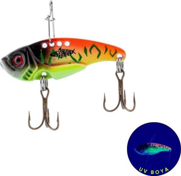 Vibrasyon Yem - LRF/Spin Jig - Fishack VibraX - 7g 40mm - UV Blaze - UV Boyalı - Image 1