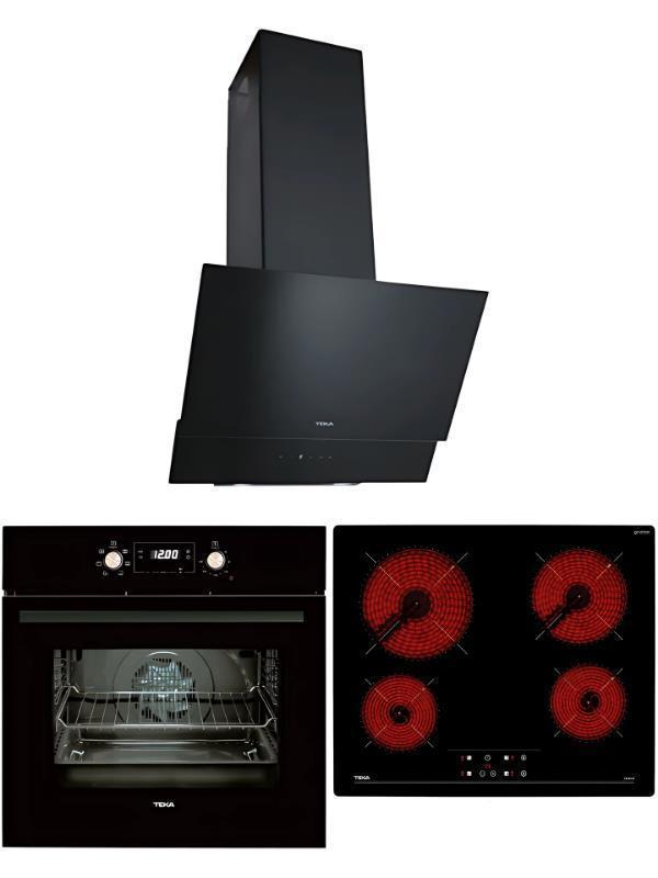 Teka Siyah Ankastre Set (TB 6415 Ocak/HAK 627 Fırın/ATV 60 Davlumbaz) - Image 1