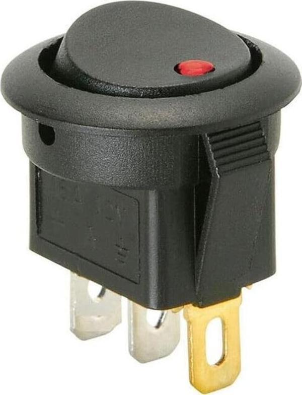 PANO TİP YUVARLAK IŞIKLI ANAHTAR ON-OFF 12VOLT KIRMIZI (IC-132E) (5060) - Image 1