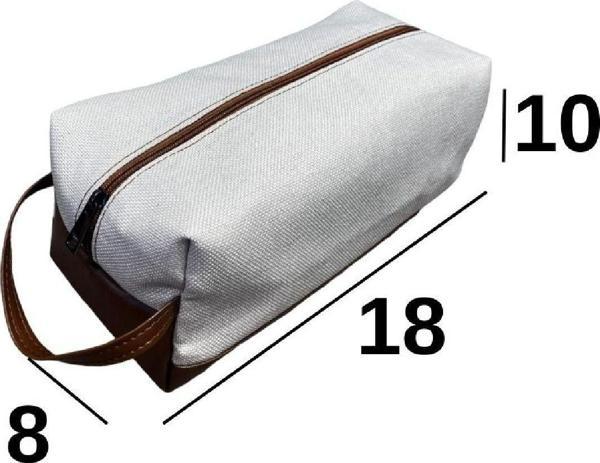 Makyaj Çantası - Cilt Bakım Çantası Ve Traş Çantası  Beyaz-Taba - Image 1
