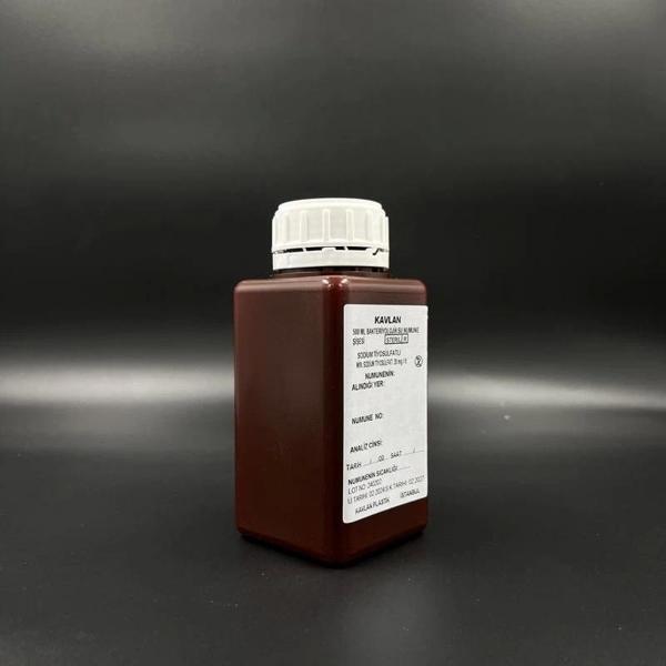 Su Numune Şişesi 500 ml Pp Tiyosülfatlı Steril Amber Renk/Koli 72 Adet - Image 1