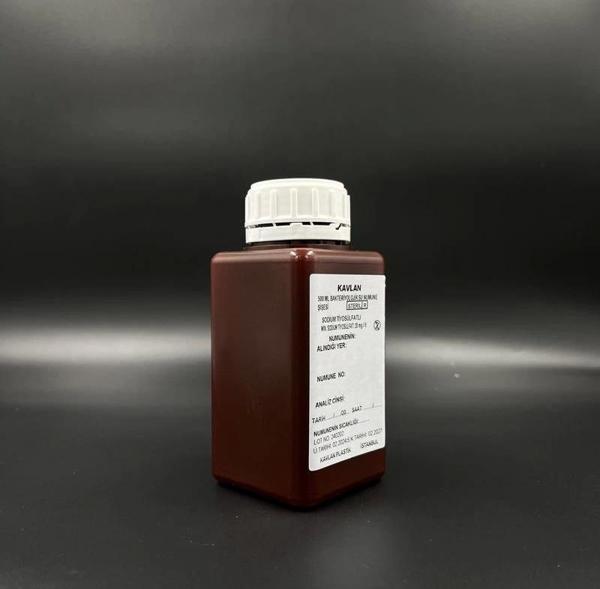 Su Numune Şişesi 500 ml Pp Tiyosülfatsız Steril Amber Renk/Koli 72 Adet - Image 1