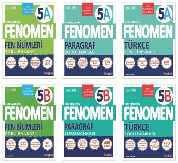 Fenomen Okul 2025 5. Sınıf Paragraf + Türkçe + Fen A + B Serisi Soru Seti 6 Kitap Güncel Müfredat - Image 1