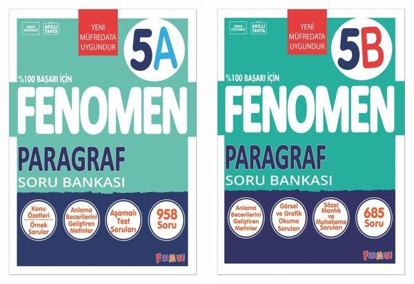 Fenomen Okul 2025 5. Sınıf Paragraf A + B Serisi Soru Seti 2 Kitap Güncel Müfredat - Image 1