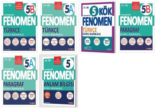 Fenomen Okul 2025 5. Sınıf Türkçe + Paragraf + Anlam Bilgisi A + B + Kök Seti 6 Kitap Güncel Müfredat - Image 1