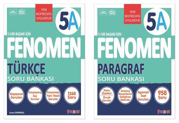 Fenomen Okul 2025 5. Sınıf Türkçe + Paragraf A Serisi Soru Seti 2 Kitap Güncel Müfredat - Image 1