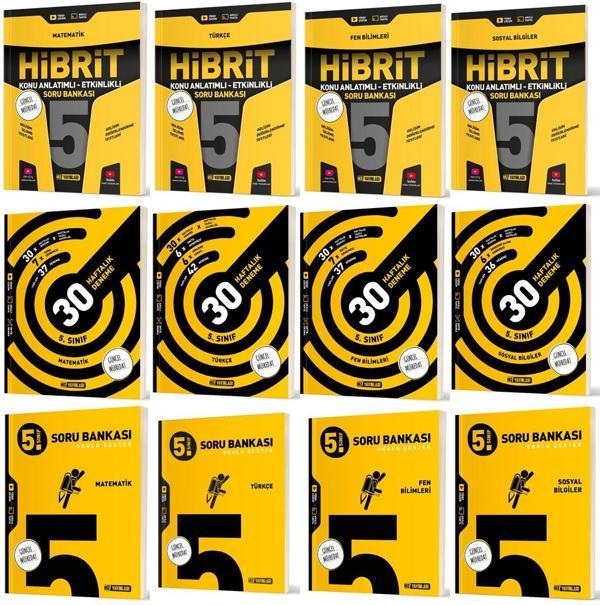 Hız 2025 5. Sınıf Matematik + Türkçe + Fen + Sosyal Haftalık Deneme + Hibrit + Soru Seti 12 Kitap - Hız Yayınları - Image 1