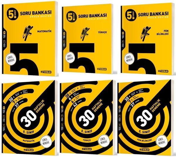 Hız 2025 5. Sınıf Matematik + Türkçe + Fen Bilimleri Haftalık Deneme + Soru Seti 6 Kitap - Hız Yayınları - Image 1