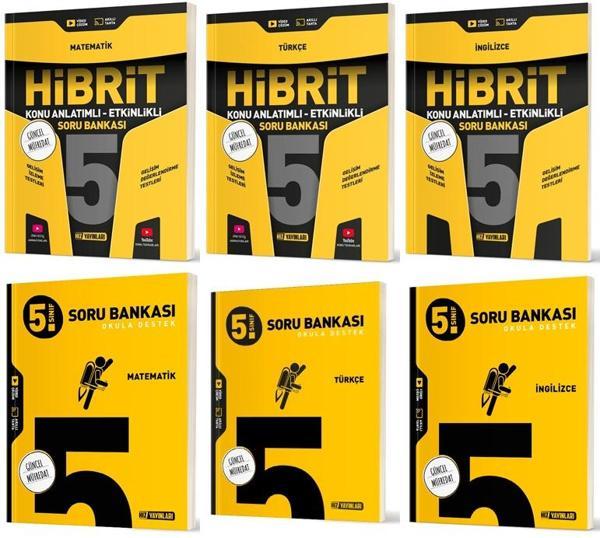Hız 2025 5. Sınıf Matematik + Türkçe + İngilizce Soru + Hibrit - Konu Seti 6 Kitap - Hız Yayınları - Image 1