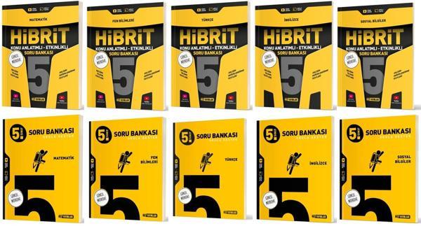 Hız 2025 5. Sınıf Matematik Türkçe Fen Sosyal İngilizce Soru + Hibrit - Konu Seti 10 Kitap - Hız Yayınları - Image 1
