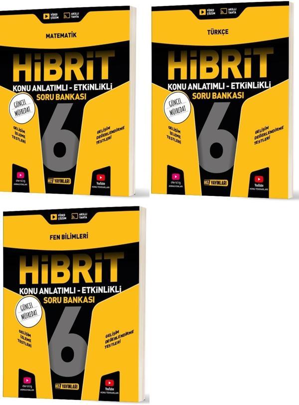 Hız 2026 6. Sınıf Matematik + Türkçe + Fen Hibrit - Konu Seti 3 Kitap - Hız Yayınları - Image 1