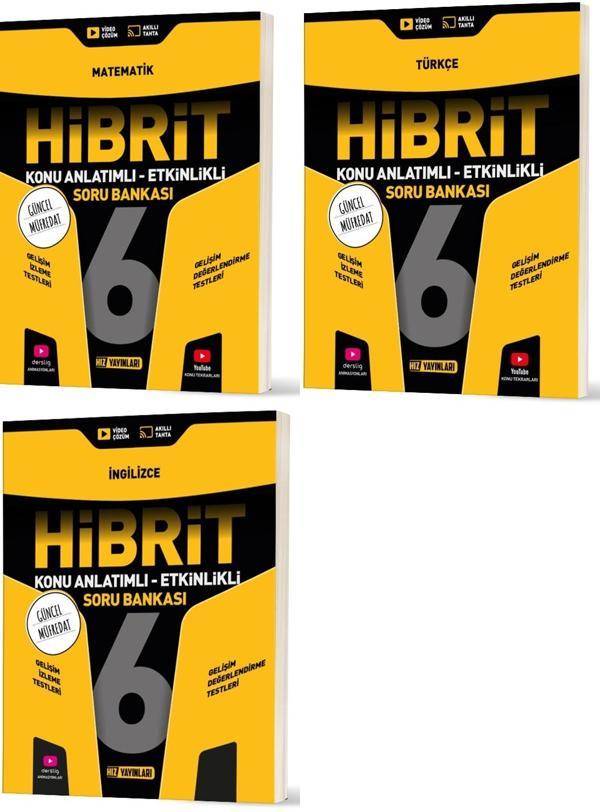 Hız 2026 6. Sınıf Matematik + Türkçe + İngilizce Hibrit - Konu Seti 3 Kitap - Hız Yayınları - Image 1