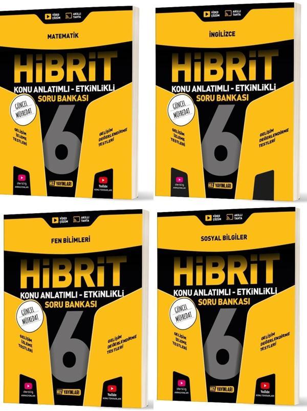 Hız 2026 6. Sınıf Matematik İngilizce Fen Sosyal Hibrit - Konu Seti 4 Kitap - Hız Yayınları - Image 1