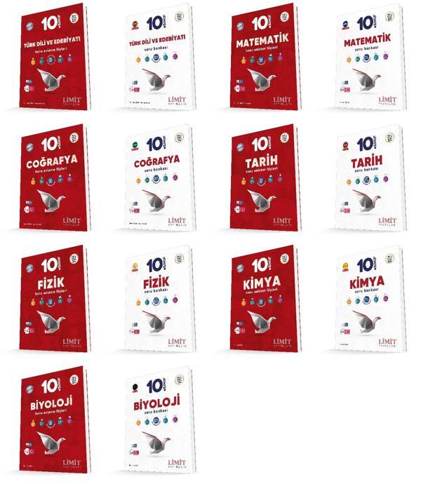 Limit 2026 10. Sınıf Konu Anlatım Fasikülleri Kaf + Soru Bankası Seti 14 Kitap Kitap Güncel Müfredat - Limit Yayınları - Image 1