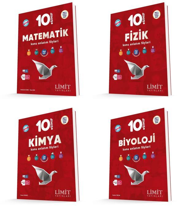 Limit 2026 10. Sınıf Matematik + Fizik + Kimya + Biyoloji Konu Kaf Seti 4 Kitap Güncel Müfredat - Limit Yayınları - Image 1