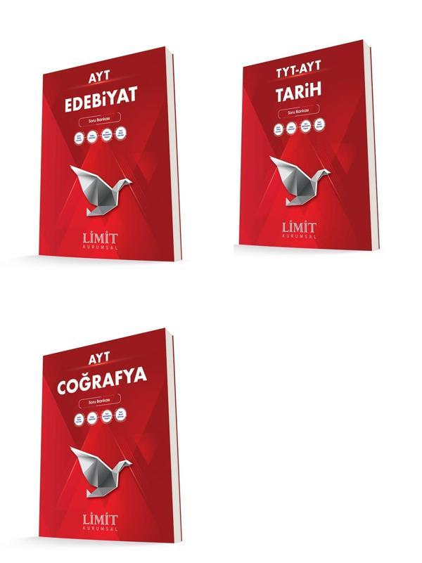 Limit Kurumsal Ayt Edebiyat + Tarih + Coğrafya Soru Bankası Seti 3 Kitap - Limit Yayınları - Image 1