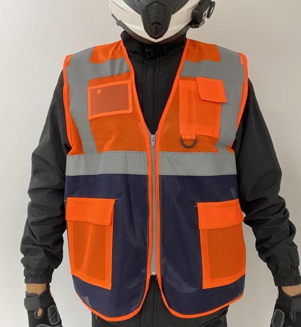 Motosiklet Yüksek Görünümlü Yelek Reflektörlü Fermuarlı Reflektik Motorcu Yelek Yeni Yasaya Uygun  MTRRFLT-TRSR-2XL - Image 1
