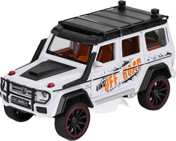 HCL-801PA Sesli, Işıklı, Buhar Çıkaran, Çek Bırak,  Off Road Jeep 1:22  BEYAZ RENK - Image 1