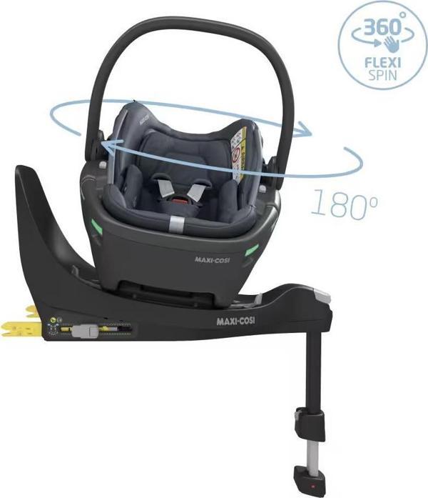 Maxi-Cosi Coral 360 Dönebilir Yatabilir İsofix Bazalı 2'si Bir Arada Ana Kucağı ve Oto Koltuğu Essential Graphite - Image 1