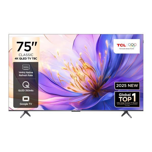 TCL 75T8CGTV 4K QLED 75" 144HZ GOOGLE TV - Image 1