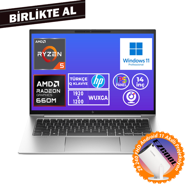 HP EliteBook 845 G9 Ryzen 5 6600U 16GB 512GB SSD 14" WUXGA W11P + Projeksiyon 5Z5P1EA 025 - Image 1
