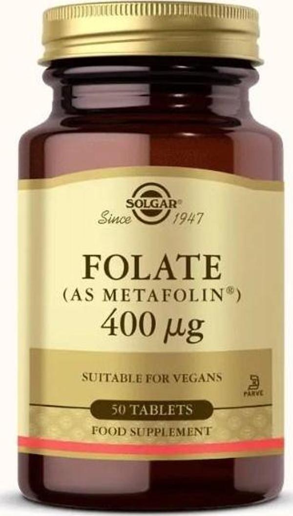 Solgar Folate (Metafolin®) 400 Mcg 50 Tablet - Image 1