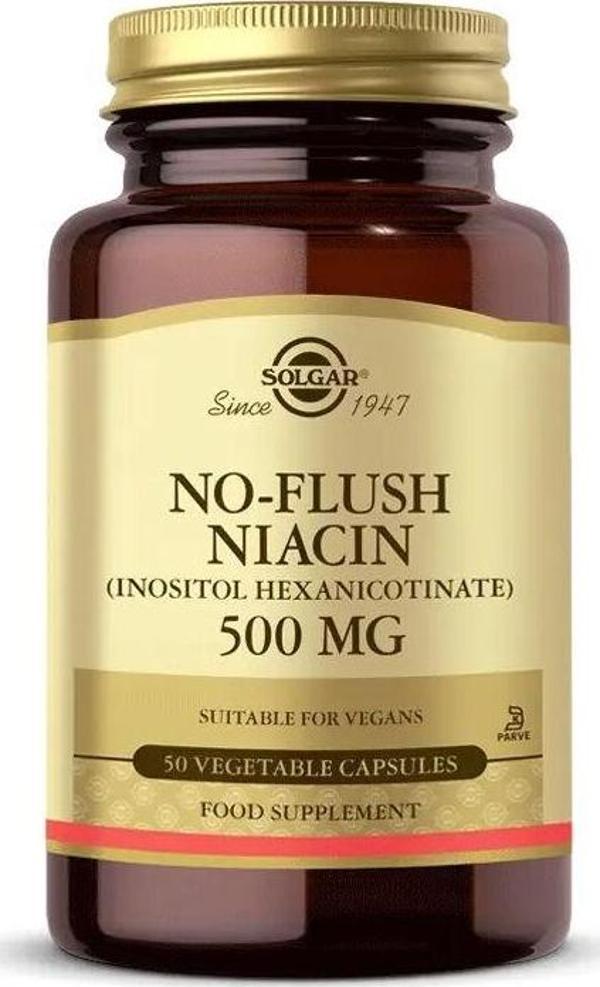 Solgar No Flush Niacin 500 Mg 50 Kapsül - Image 1