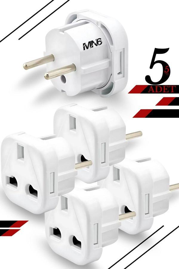 Mn6 M04 Priz Dönüştürücü/5 Adet Fiş Çevirici Adaptör-Şarj Aleti Fiş Dönüştürücü - Image 1