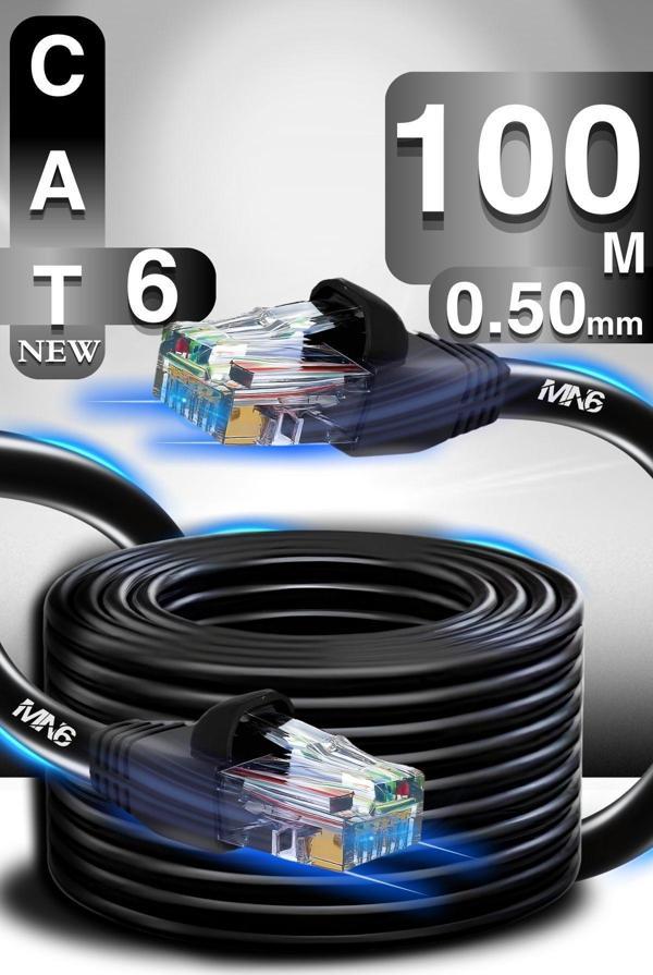 Mn6 M106 100 Metre Internet Kablosu/Utp 0.50Mm Cat6 Iki Kat Korumalı/İç Dış Mekan/100 M Ethernet Kablosu - Image 1