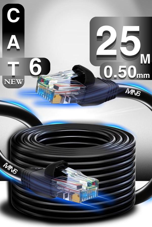 Mn6 M106 25 Metre Ethernet Kablosu/Utp 0.50Mm Cat6 Iki Kat Korumalı/İç Dış Mekan/25M İnternet Kablosu - Image 1