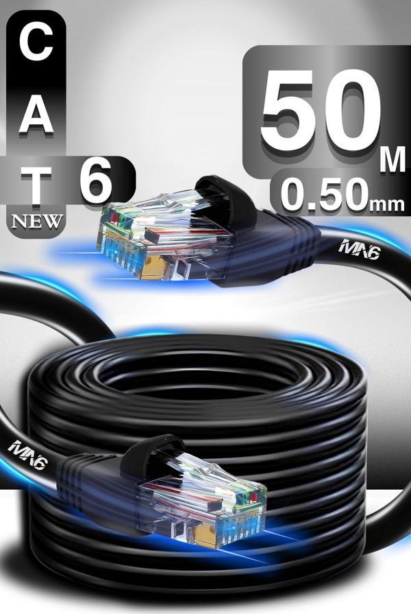 Mn6 M106 50 Metre Internet Kablosu/Utp 0.50Mm Cat6 Iki Kat Korumalı/İç Dış Mekan/50 M Ethernet Kablosu - Image 1