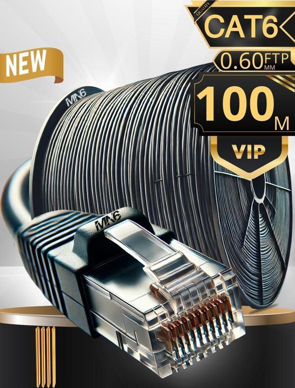 Mn6 M108Xf 100 Metre Internet Kablosu/Ftp0.60Mm Cat6 Iki Kat Korumalı/İç Dış Mekan/100M Ethernet Kablosu - Image 1