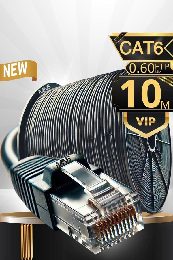 Mn6 M108Xf 10 Metre Internet Kablosu/Ftp 0.60Mm-Cat6/Iki Kat Korumalı Iç Dış Mekan/10 M Ethernet Kablosu - Image 1