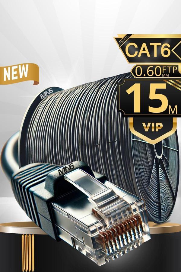 Mn6 M108Xf 15 Metre Internet Kablosu/Ftp0.60Mm-Cat6 Iki Kat Korumalı/İç Dış Mekan/15M Ethernet Kablosu - Image 1