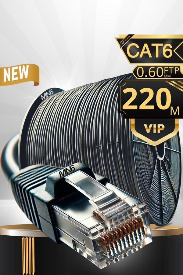 Mn6 M108Xf 220 Metre Internet Kablosu-Ftp0.60Mm Cat6 Iki Kat Korumalı-İç Dış Mekan-220M Ethernet Kablosu - Image 1