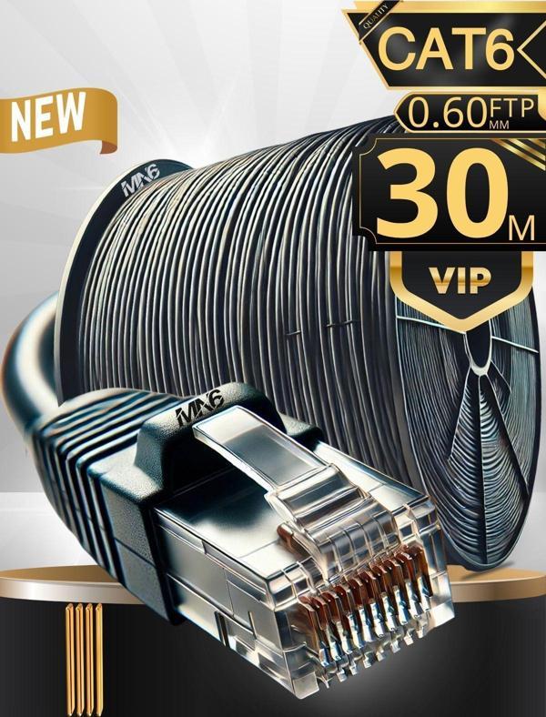 Mn6 M108Xf 30 Metre Internet Kablosu/Ftp 0.60Mm Cat6 Iki Kat Korumalı/İç Dış Mekan/30M Ethernet Kablosu - Image 1
