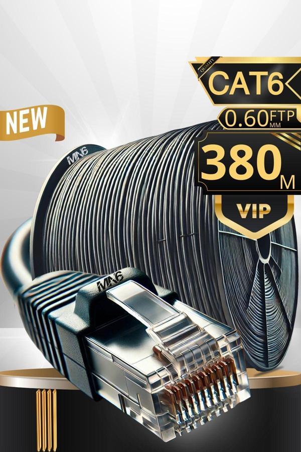 Mn6 M108Xf 380 Metre Internet Kablosu-Ftp0.60Mm Cat6 Iki Kat Korumalı-İç Dış Mekan-380M Ethernet Kablosu - Image 1