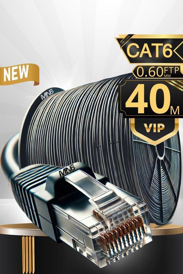 Mn6 M108Xf 40 Metre Internet Kablosu/Ftp 0.60Mm-Cat6 Iki Kat Korumalı-İç Dış Mekan-40 M Ethernet Kablosu - Image 1