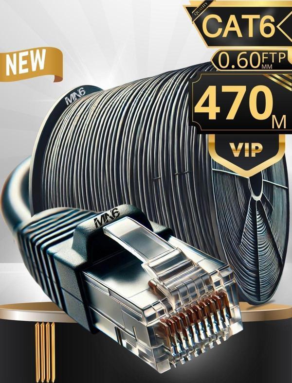 Mn6 M108Xf 470 Metre Internet Kablosu-Ftp0.60Mm Cat6 Iki Kat Korumalı-İç Dış Mekan-470M Ethernet Kablosu - Image 1